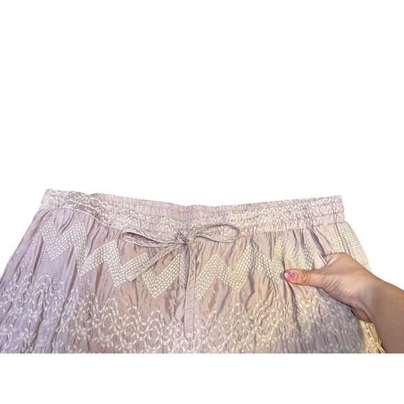 Johnny Was Embroidered Pink Pants w/ Elastic Waist - Picture 5 of 7